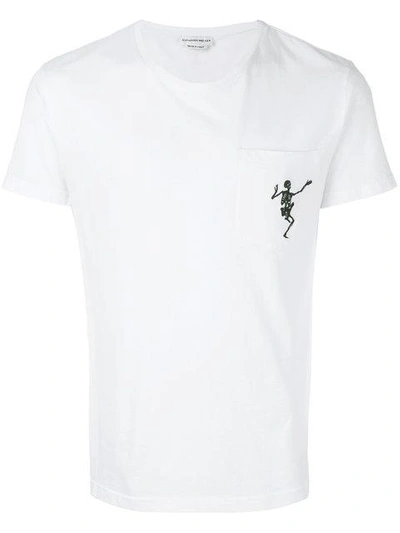 Shop Alexander Mcqueen Skeleton Embroidered T-shirt In White