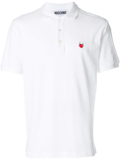 Shop Moschino Logo Polo Shirt - White