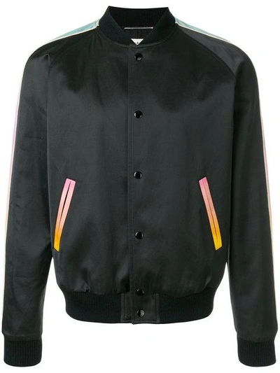 Shop Saint Laurent Printed Bomber Jacket In Black