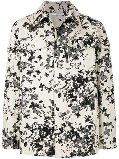 Shop Givenchy Floral Shirt Jacket - Neutrals