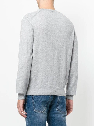 Shop Ami Alexandre Mattiussi Ami De Coeur Crewneck Sweater In Grey