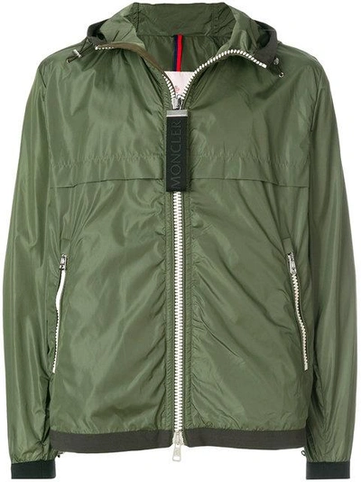 Shop Moncler Zipped Bomber Jacket In Green