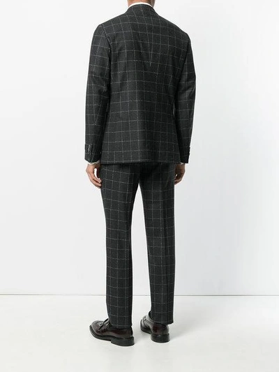 Shop Tombolini Checked Formal Suit In Grey