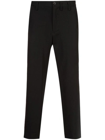 Shop Yohji Yamamoto Cropped Trousers - Black