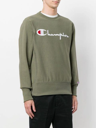 Shop Champion Logo Embroidered Sweatshirt - Green