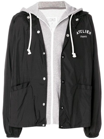 Maison Margiela Atelier Layered Hooded Jacket In Black ModeSens