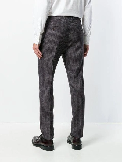 Shop Al Duca D'aosta Striped Tailored Trousers In Brown