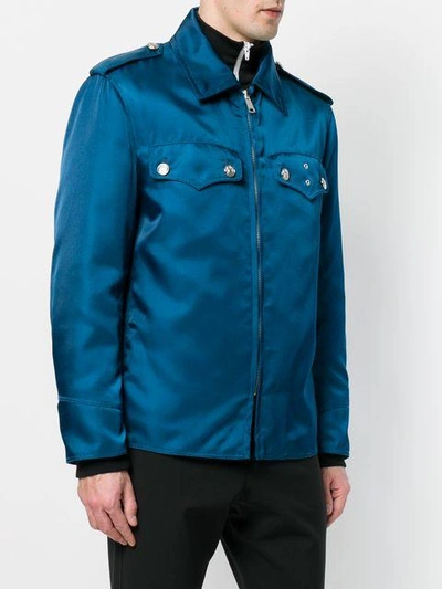 Shop Calvin Klein 205w39nyc Oversized Zipped Shirt In Blue