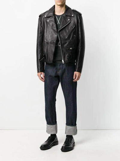 Shop Loewe Street Journal Biker Jacket - Black