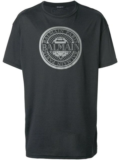 Shop Balmain Logo Print T In Black