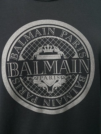 Shop Balmain Logo Print T In Black