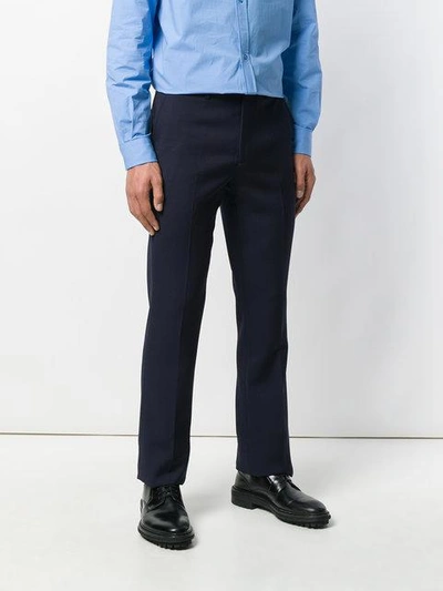 Shop Raf Simons Tailored Slim-fit Trousers - Blue