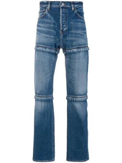 Shop Balenciaga Zipped Jeans In Blue