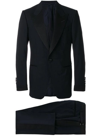Shop Tom Ford Fitted Waist Suit - Blue