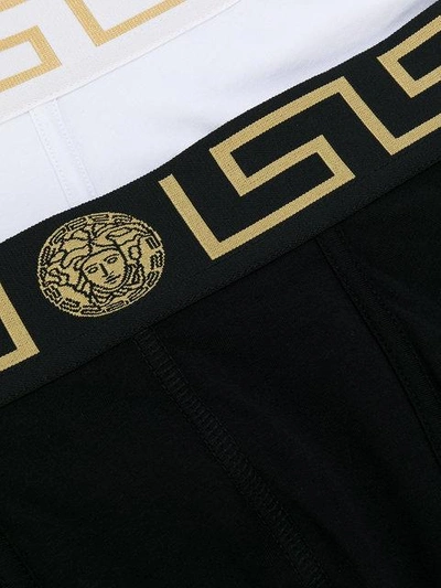 Shop Versace Greek Key Boxer Briefs Set In Black