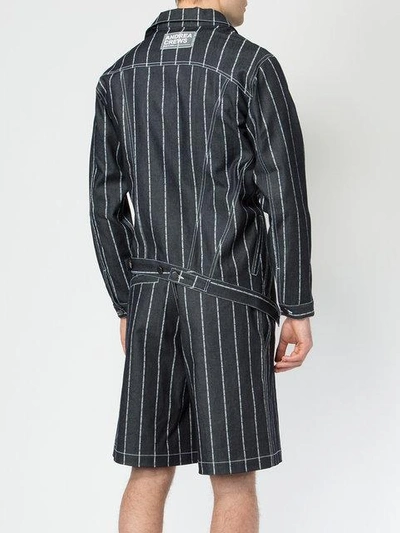 striped denim jacket