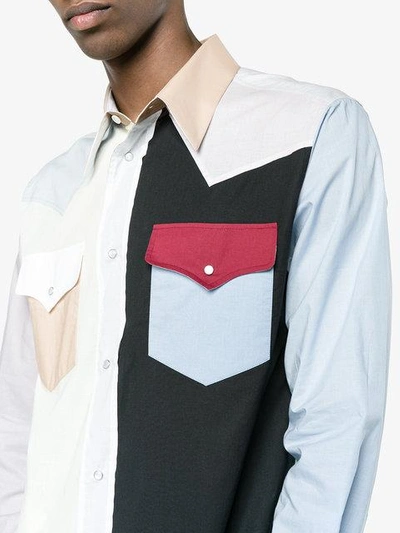 Shop Calvin Klein 205w39nyc Colour Block Western Shirt In Multicolour