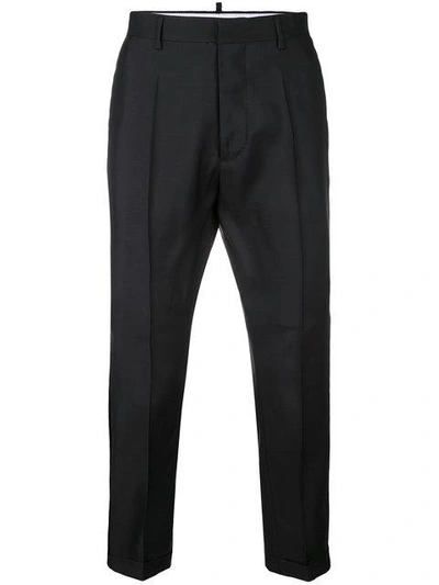 Shop Dsquared2 Tailored Cropped Trousers - Black