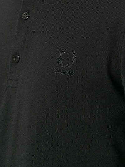 Shop Fred Perry Raf Simons X  Raf Simons X  Tape Detail Polo Shirt - Black