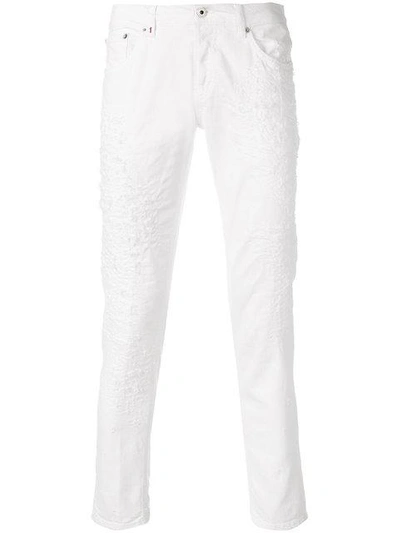 Shop Dondup Distressed Slim Fit Jeans In White