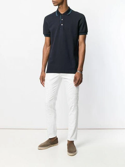 Shop Dondup Distressed Slim Fit Jeans In White