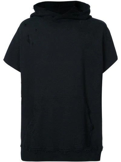 Shop Miharayasuhiro Short Sleeved Hoodie In Black