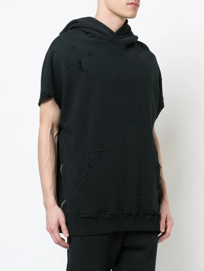 Shop Miharayasuhiro Short Sleeved Hoodie In Black