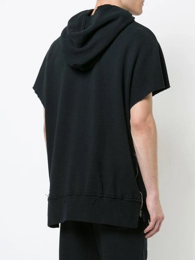 Shop Miharayasuhiro Short Sleeved Hoodie In Black