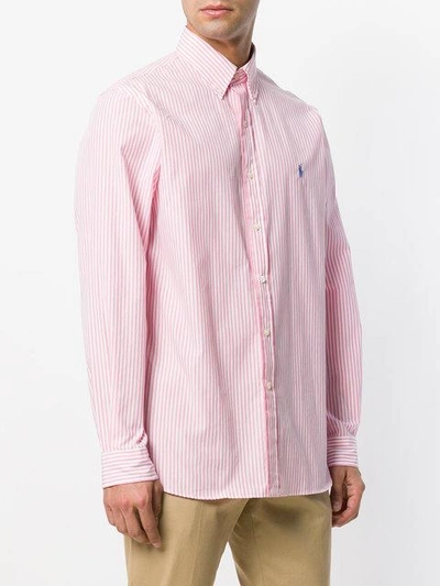 Shop Polo Ralph Lauren Striped Shirt In Pink