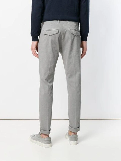 Shop Dondup Classic Slim Chinos In Grey