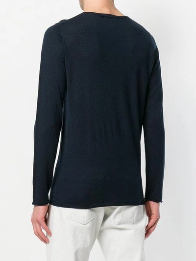 Shop Laneus Crew Neck Sweater In Blue