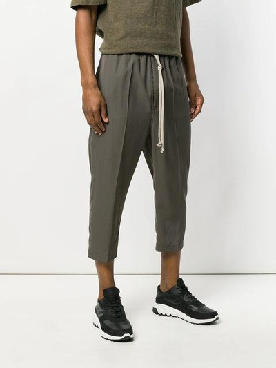 Shop Rick Owens Drop-crotch Cropped Trousers