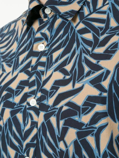 Shop Cerruti 1881 Leaf Print Short Sleeve Shirt In 32