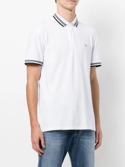 Shop Emporio Armani Stripe Trim Polo Shirt