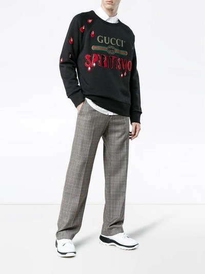Gucci Logo Sweatshirt With Spiritismo In Multi | ModeSens