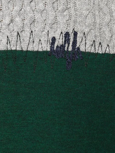 Shop Sacai Cable Knit Panel Sweater