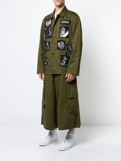 Shop Kidill Patch Military Jacket In Green