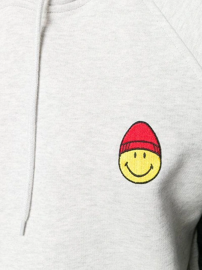 Shop Ami Alexandre Mattiussi Hoodie With Patch Smiley In Grey