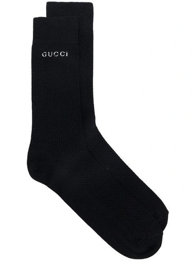 Shop Gucci Logo Print Socks