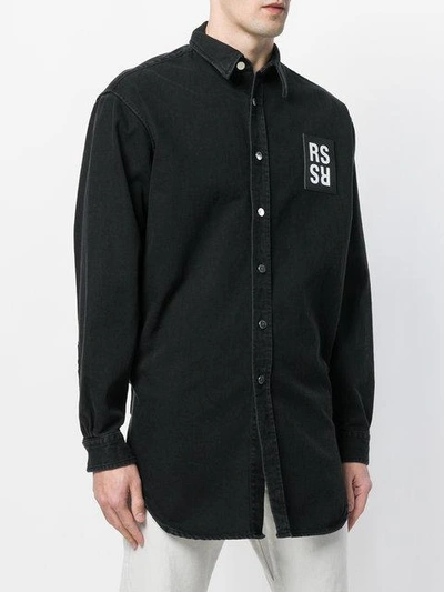 Shop Raf Simons Logo Denim Shirt