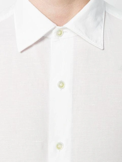 Shop Finamore Napoli Long Sleeved Shirt In White