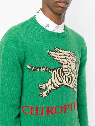 Shop Gucci Flying Tiger Sweater In Green