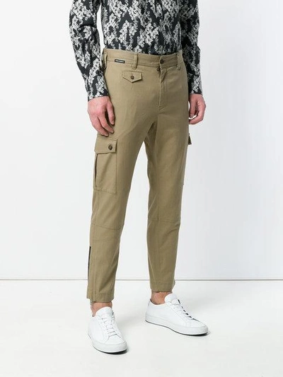 Shop Dolce & Gabbana Slim Cargo Trousers In Green