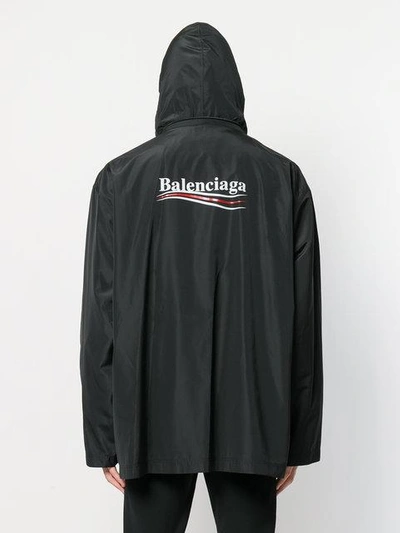 Balenciaga Archetype Printed Shell Raincoat In 1000 Black | ModeSens