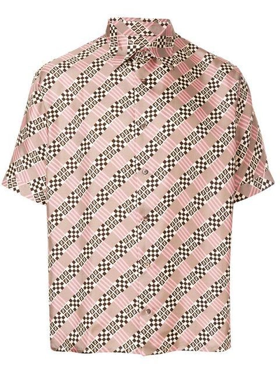 Shop Fendi Damier Print Shirt