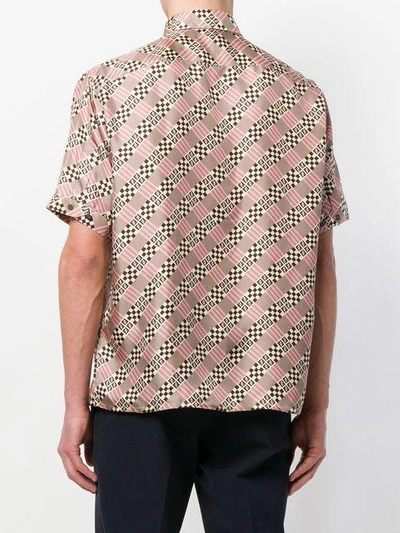 Shop Fendi Damier Print Shirt
