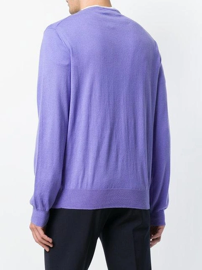 Shop Polo Ralph Lauren Crew Neck Sweater In Purple