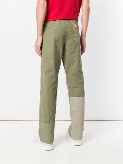 Shop Valentino Embroidered Military Trousers - Green