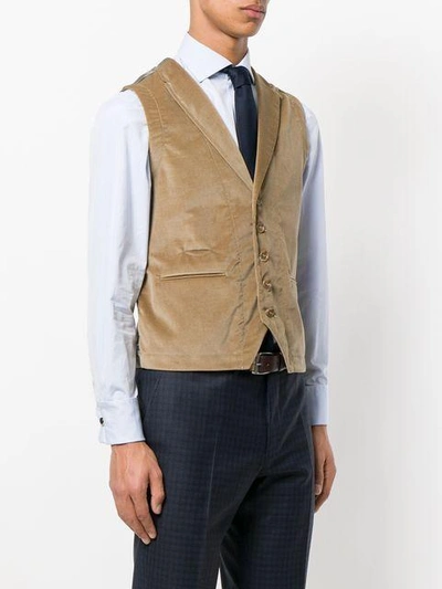 Shop Al Duca D'aosta Fitted Buttoned Waistcoat In Brown