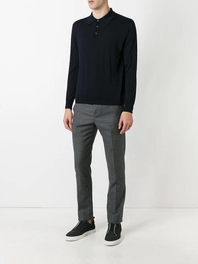 Shop Prada Button Placket Sweater - Blue